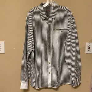 Rail Riders, Men’s Blue & White Striped Shirt, size: 2X